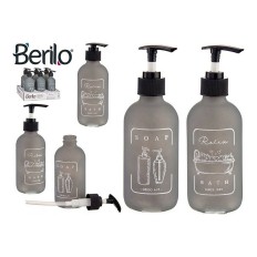 Dispenser di Sapone Nero Grigio 250 ml Vetro polipropilene    