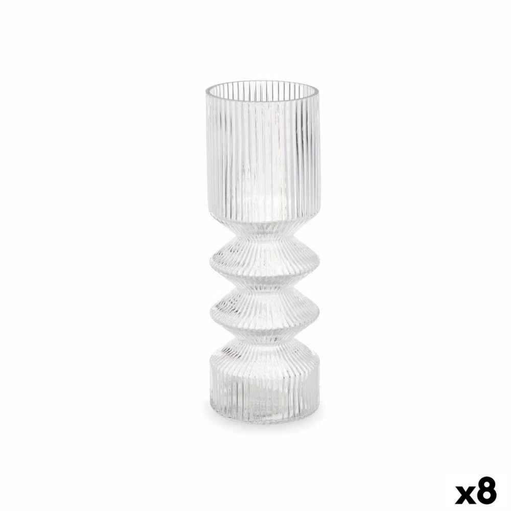 Vaso Righe Trasparente Cristallo 8 x 23 x 8 cm (8 Unità)    