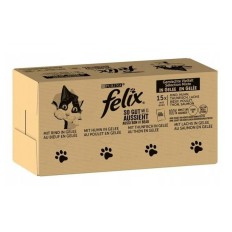 Cibo per gatti Purina Felix Mix Pollo Tonno Carne di vitello Baccalà 85 g    