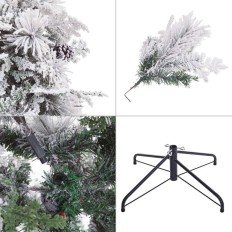 Albero di Natale Bianco Verde PVC Metallo Polietilene 210 cm    