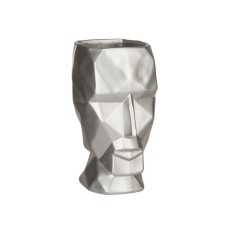 Vaso 3D Viso Argentato Poliresina 12 x 24,5 x 16 cm (4 Unità)    