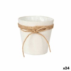 Vaso Fiocco Bianco Corda Plastica 14 x 12,5 x 14 cm 14 x 14 x 14 cm (24 Unità)    