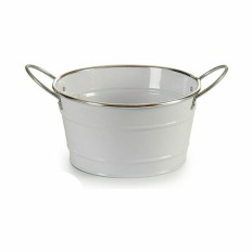 Vaso Secchio Bianco Argentato Zinco 27,5 x 10,5 x 20 cm (24 Unità)    