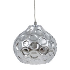 Lampadario 18 x 18 x 17,5 cm Cristallo Argento Ferro Ø 18 cm    