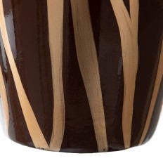 Vaso 21 x 21 x 58,5 cm Zebra Ceramica Dorato Marrone    