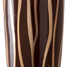 Vaso 21 x 21 x 58,5 cm Zebra Ceramica Dorato Marrone    