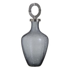 Vaso Cristallo Grigio Metallo Argento 23 x 23 x 47 cm    