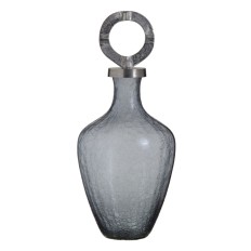 Vaso Cristallo Grigio Metallo Argento 23 x 23 x 47 cm    