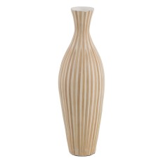 Vaso Bianco Beige Bambù 20 x 20 x 64 cm    