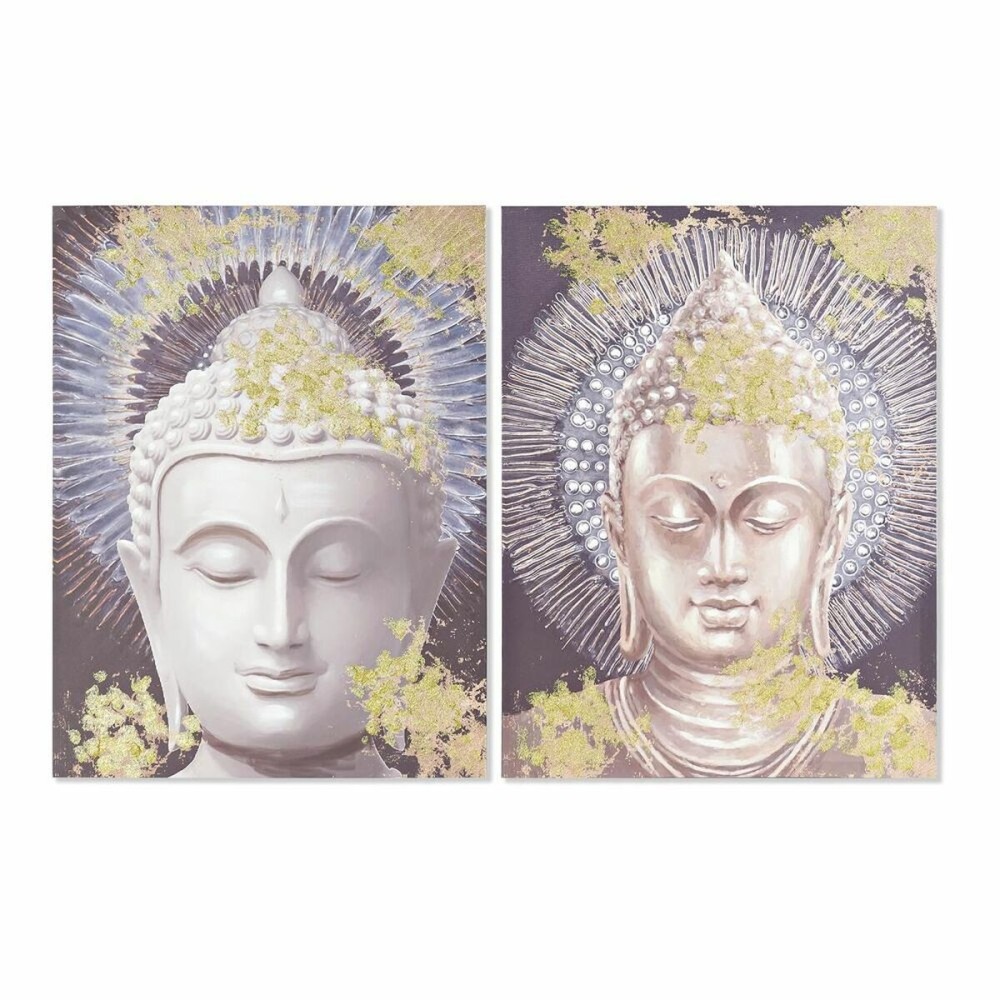 Quadro DKD Home Decor Buddha 60 x 3 x 80 cm Orientale (2 Unità)    