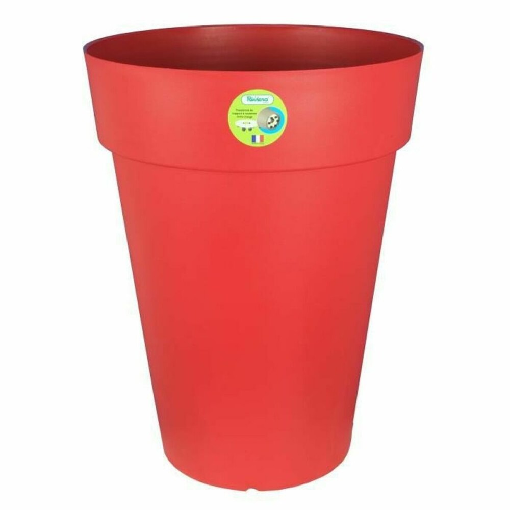 Vaso Riviera Rosso Plastica Rotondo Ø 50 cm Ø 50 x 66 cm    