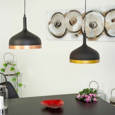 Lampadario Alexandra House Living Nero Dorato    