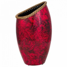 Vaso Alexandra House Living Nero Rosso Ceramica 17 x 48 x 28 cm    