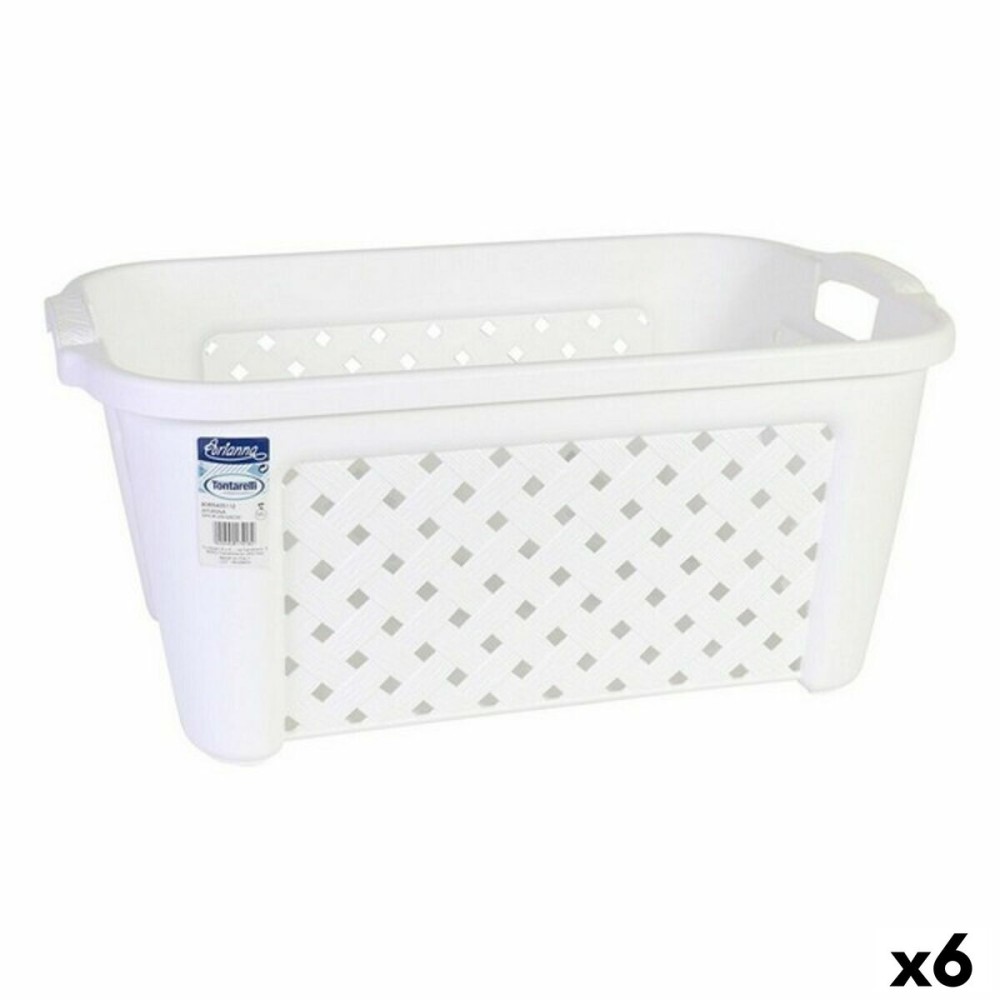 Cesto per i Panni Tontarelli 8065405/112 35 L Bianco Rettangolare 58 x 38 x 26 cm (6 Unità)    