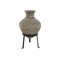 Vaso Home ESPRIT Nero Beige Metallo Magnesio 28 x 28 x 47 cm    