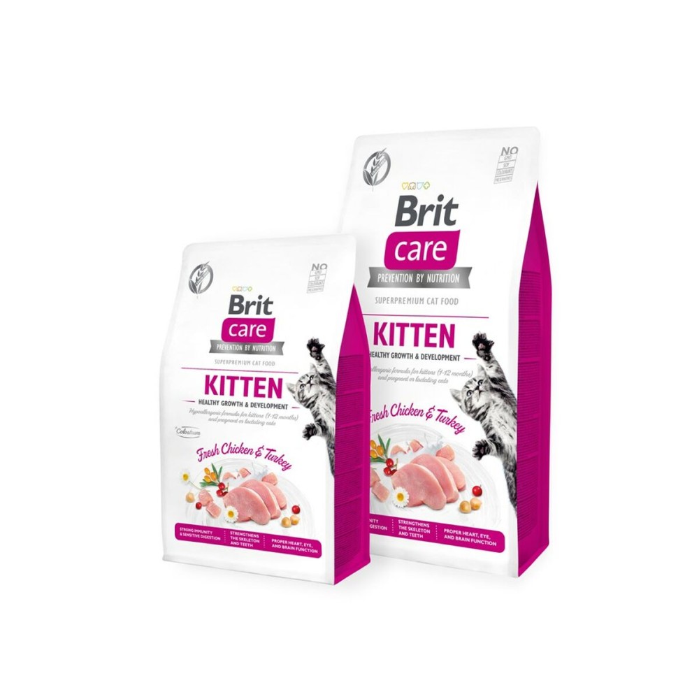 Cibo per gatti Brit  Care Grain Free Kitten Healthy growth and development Adulto Pollo Tacchino 7 kg    