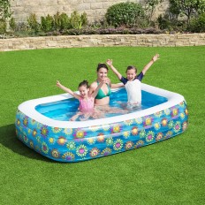 Bestway Piscina Gonfiabile 3 Camere Floreale 229x152x56 cm +6 Anni Giardino 54120    