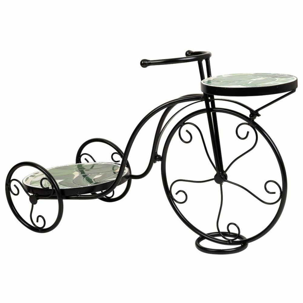 Supporto per Vaso Alexandra House Living Nero Ferro Piastrella Bicicletta 26 x 43 x 67 cm    