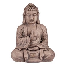 Statua Decorativa da Giardino Buddha Grigio Poliresina (23,5 x 49 x 36 cm)    