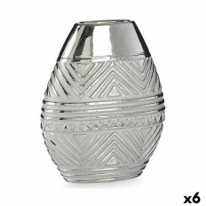 Vaso Larghezza Argentato Ceramica 9,8 x 26,5 x 22 cm (6 Unità)    