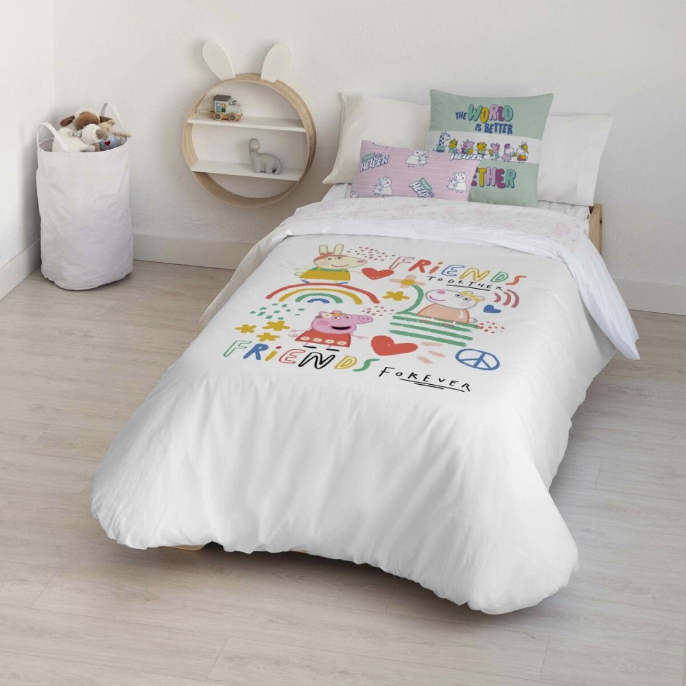 Copripiumino Peppa Pig Together Multicolore 175 Fili 180 x 220 cm    