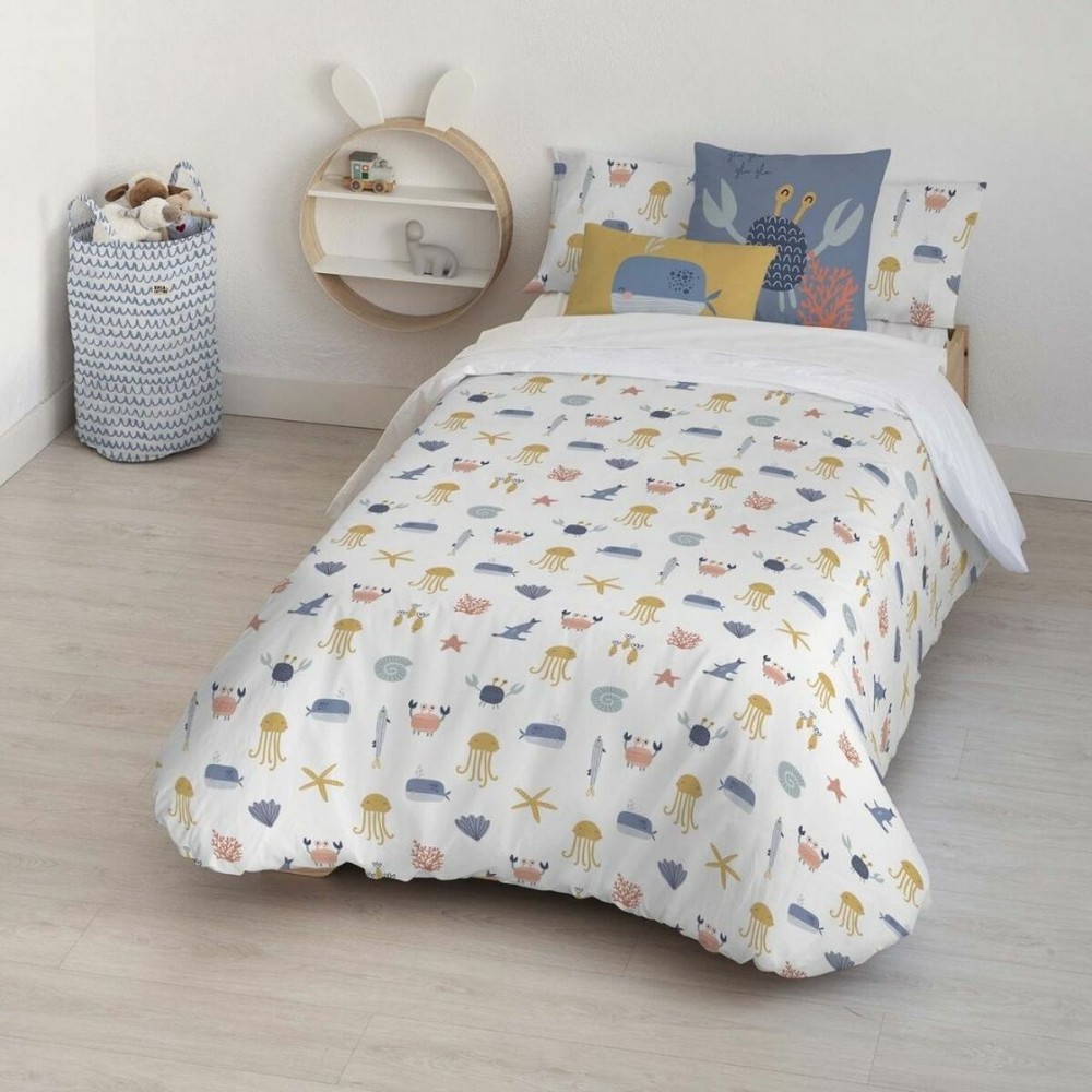 Copripiumino Kids&Cotton Malu Small Azzurro Bianco 175 Fili 180 x 220 cm 180 x 240 cm    