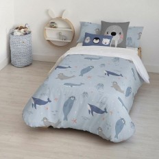 Copripiumino Kids&Cotton Tabor Small Azzurro 175 Fili 180 x 220 cm 180 x 240 cm    