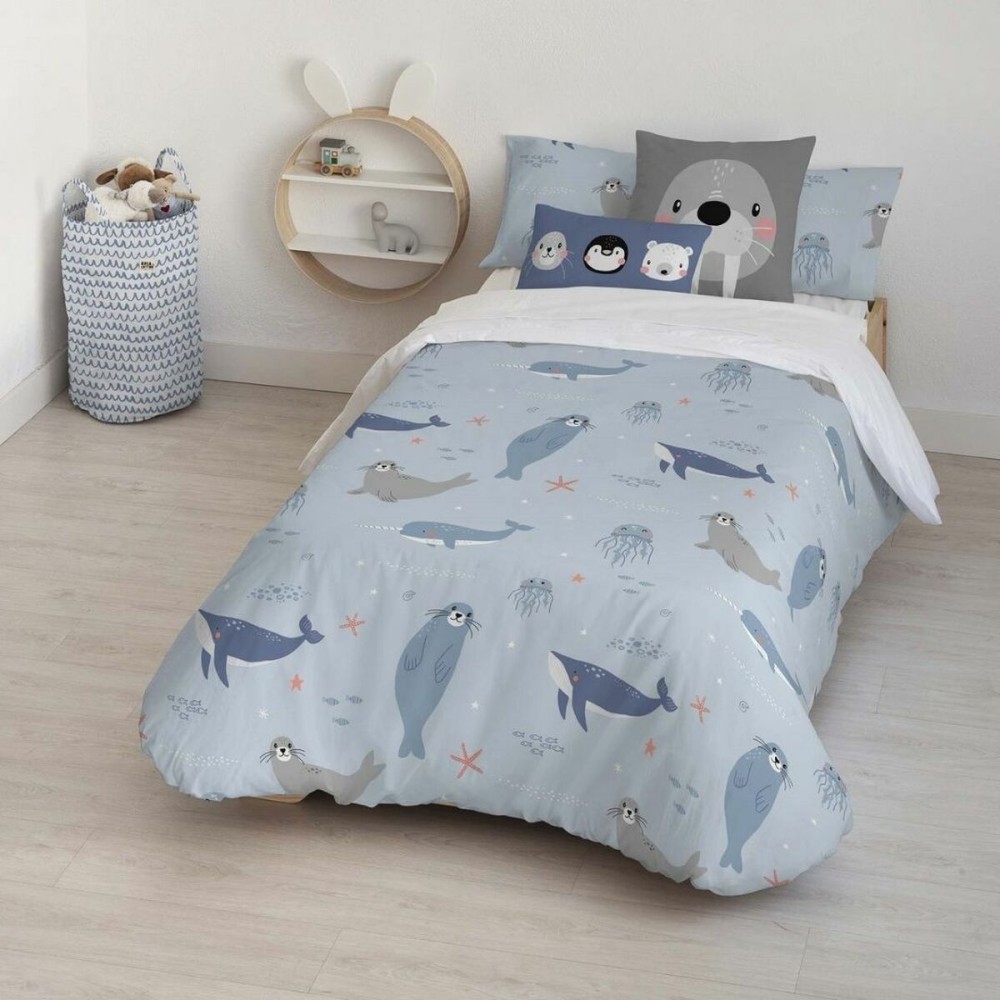 Copripiumino Kids&Cotton Tabor Small Azzurro 175 Fili 180 x 220 cm 180 x 240 cm    