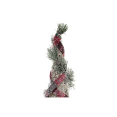 Decorazione DKD Home Decor Coni Natale LED Rosso Verde Naturale Nevoso 20 x 20 x 80 cm (3 Pezzi)    