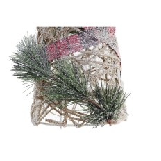 Decorazione DKD Home Decor Coni Natale LED Rosso Verde Naturale Nevoso 20 x 20 x 80 cm (3 Pezzi)    