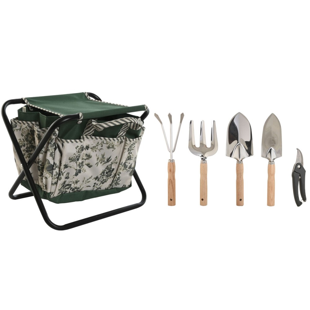 Kit di attrezzi per il giardinaggio Home ESPRIT 7 Pezzi Bianco Verde 40 x 28 x 35 cm    