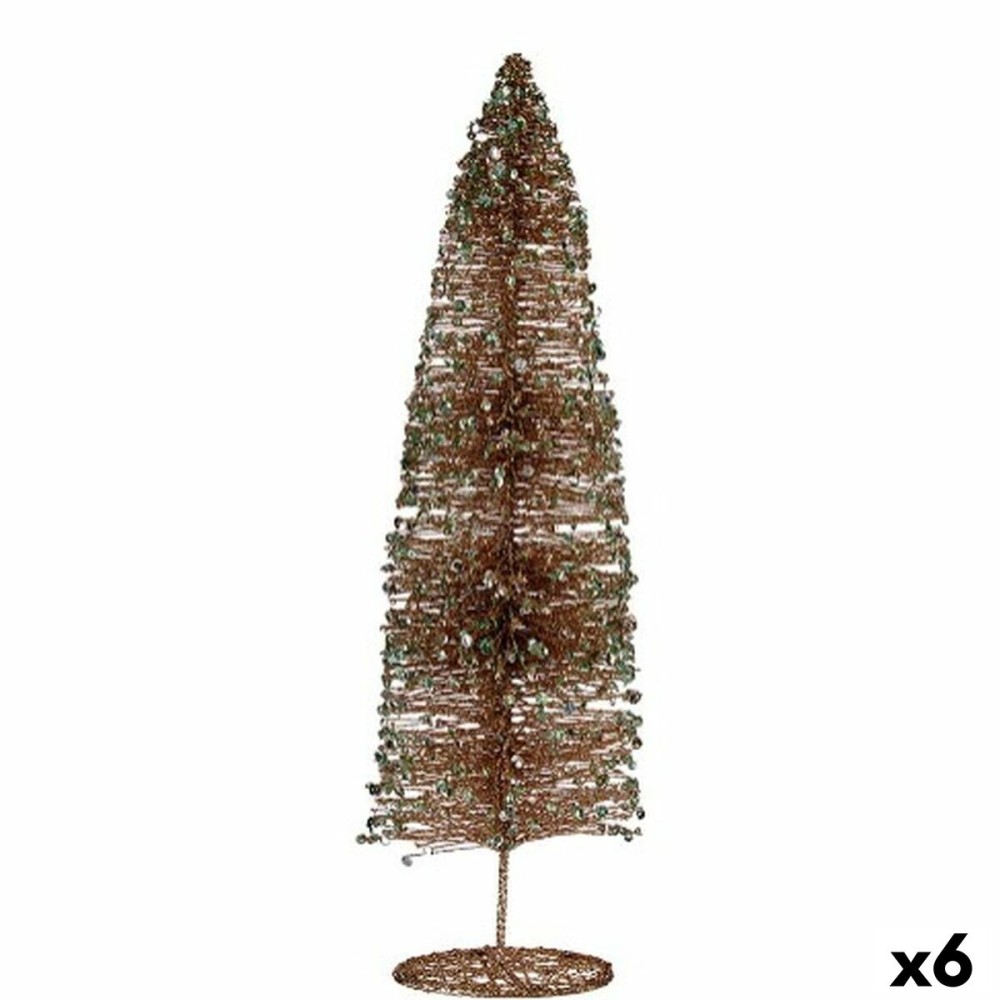 Albero di Natale Paillettes champagne 10 x 40 x 10 cm (6 Unità)    