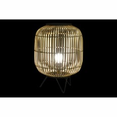 Lampada da tavolo DKD Home Decor Nero Metallo Marrone Bambù (30 x 30 x 40.5 cm)    