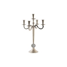 Candelabro DKD Home Decor Argentato Acrilico Alluminio Cromato 30 x 30 x 47 cm    