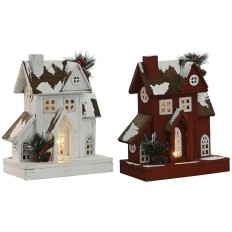 Decorazione Natalizia Home ESPRIT Bianco Rosso 26 x 14 x 32 cm (2 Unità)    