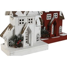 Decorazione Natalizia Home ESPRIT Bianco Rosso 26 x 14 x 32 cm (2 Unità)    