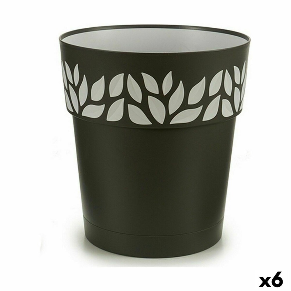 Vaso Autoirrigante Stefanplast Cloe Antracite Plastica 29 x 29 x 29 cm (6 Unità)    