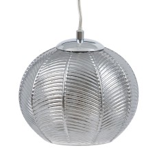 Lampadario 20 x 20 x 15,5 cm Cristallo Argento Ferro Ø 20 cm    