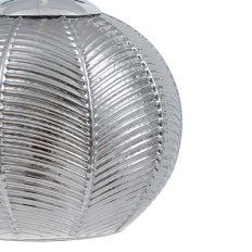 Lampadario 20 x 20 x 15,5 cm Cristallo Argento Ferro Ø 20 cm    