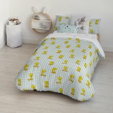 Copripiumino Piolín Tweety Vichy Multicolore 175 Fili 155 x 220 cm    