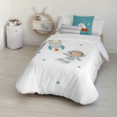 Copripiumino Kids&Cotton Elm Bianco 175 Fili 155 x 220 cm    