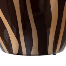 Vaso 21,5 x 21,5 x 36 cm Zebra Ceramica Dorato Marrone    