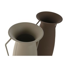 Vaso Home ESPRIT Marrone Beige Metallo 25 x 25 x 44 cm (2 Unità)    