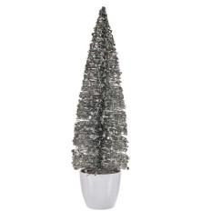 Statua Decorativa Albero di Natale Argentato Plastica 10 x 38 x 10 cm (6 Unità)    