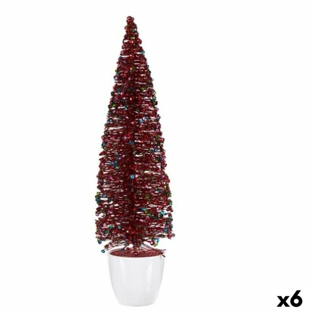 Statua Decorativa Albero di Natale Azzurro Fucsia Plastica 10 x 38 x 10 cm (6 Unità)    