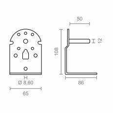 Supporto per tenda da sole Micel TLD08 Bianco 6,5 x 8,6 x 10,8 cm Asse 2 Pezzi    