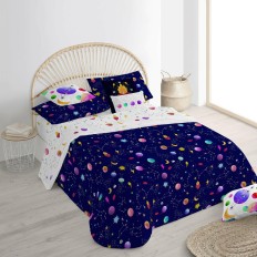 Copripiumino Decolores Cosmos Multicolore 175 Fili 140 x 200 cm Collo di bottiglia    