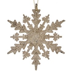 Decorazione Natalizia Fiocchi di neve champagne Plastica Porporina 15 x 15 x 0,2 cm (24 Unità)    