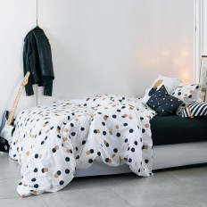 Copripiumino HappyFriday Blanc Golden dots Multicolore 140 x 200 cm    