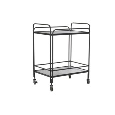 Carrello da Portata DKD Home Decor Nero Metallo Cristallo 60,5 x 40,5 x 75,5 cm    